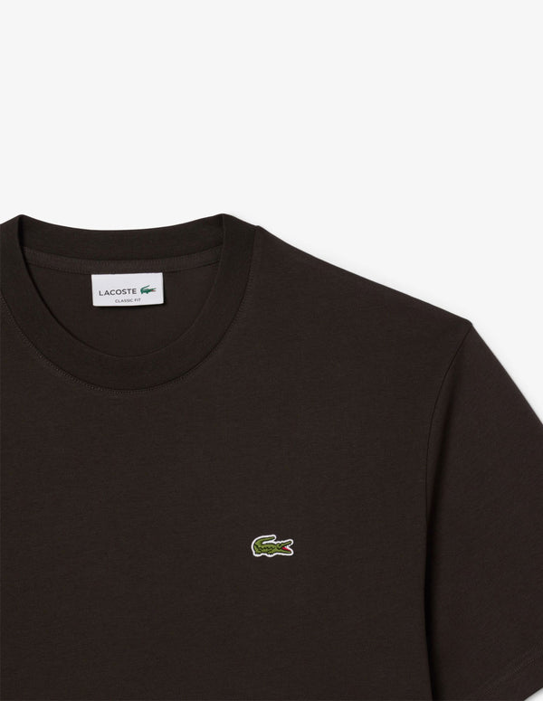 Camiseta Lacoste con Logo Marrón Hombre