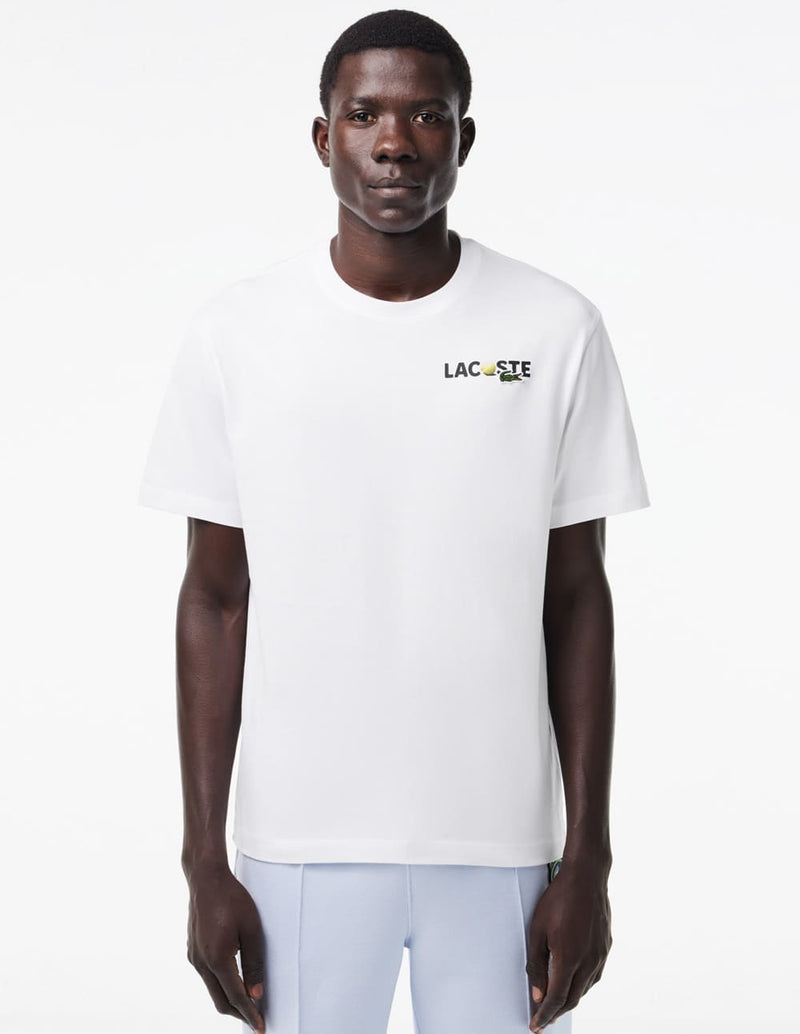 Camiseta Lacoste con Estampado Blanca Hombre