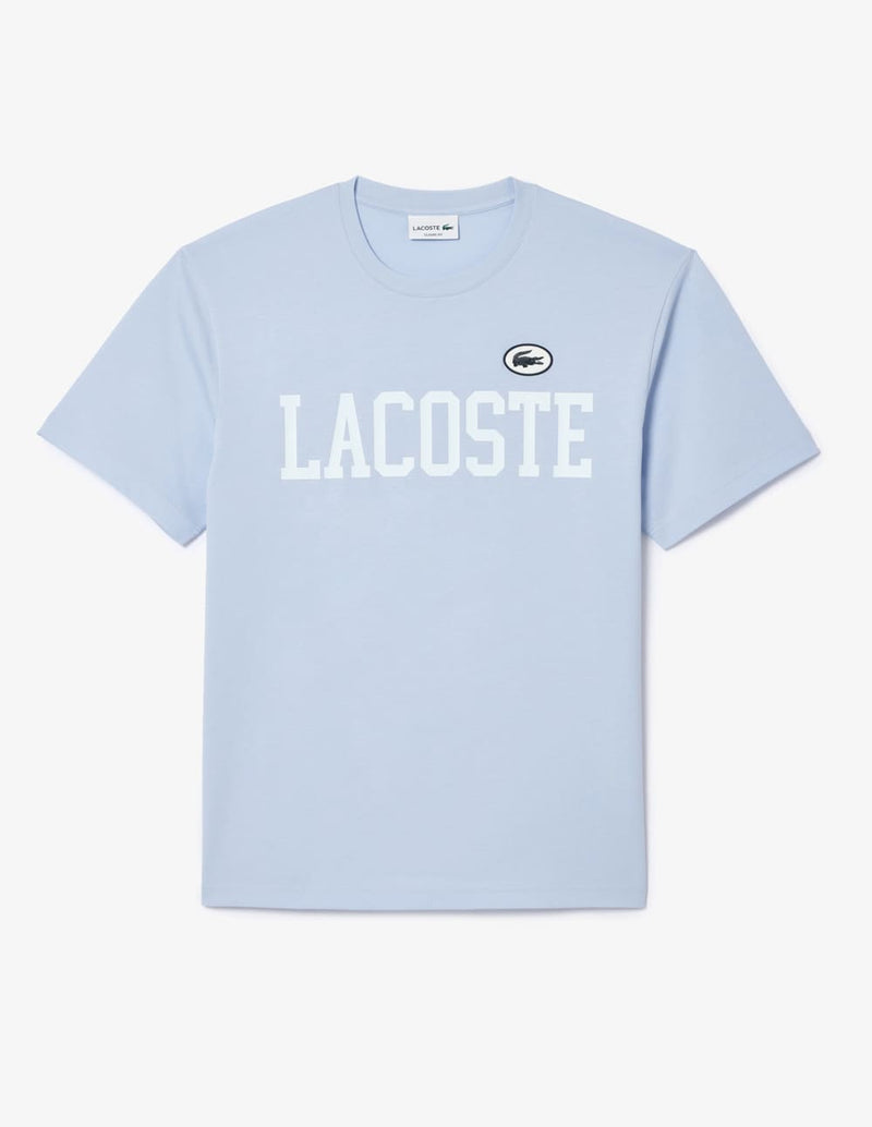 Camiseta Lacoste con Estampado e Insignia Azul Hombre