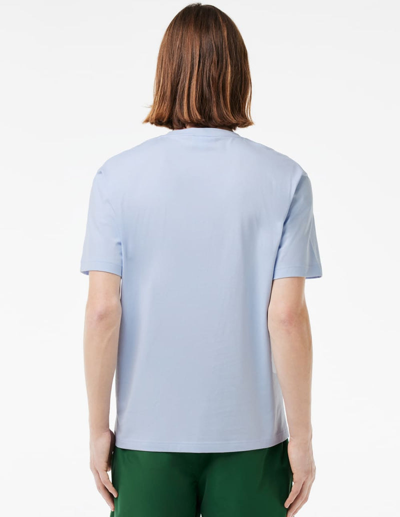 Camiseta Lacoste con Estampado e Insignia Azul Hombre