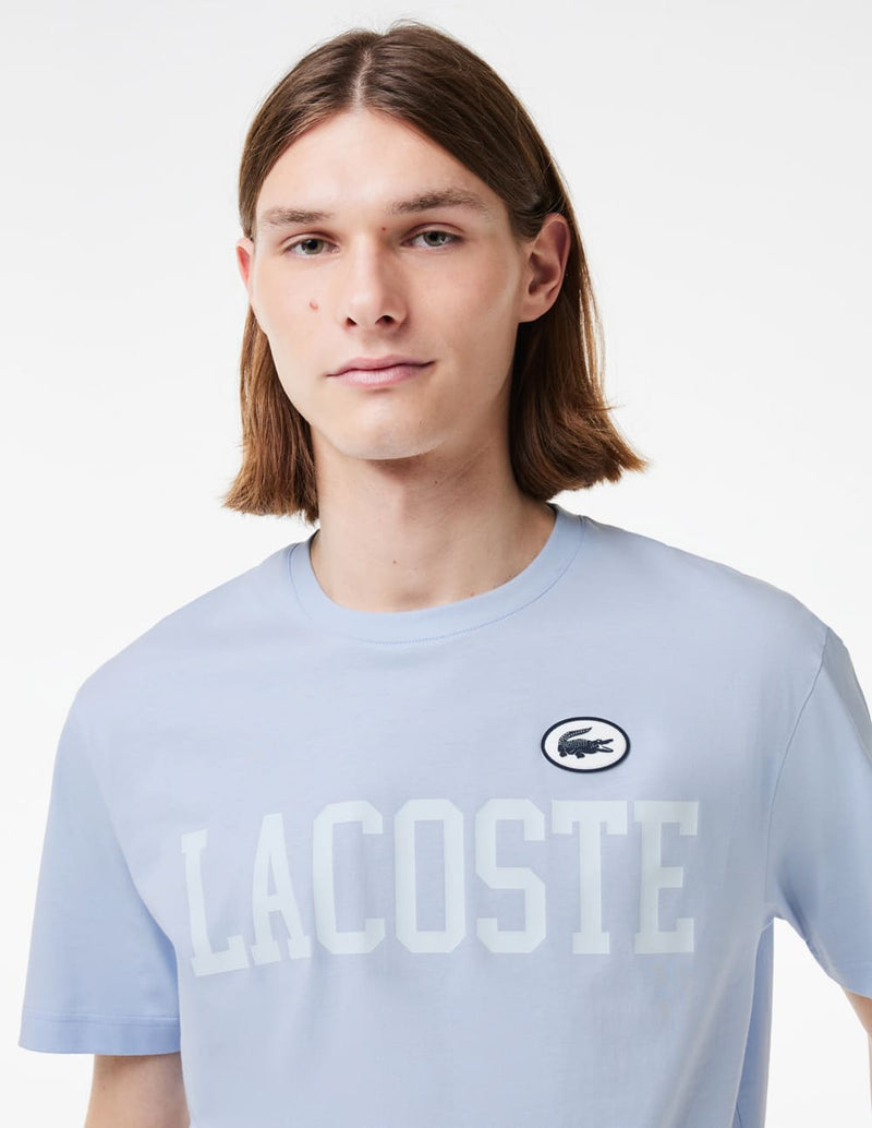 Camiseta Lacoste con Estampado e Insignia Azul Hombre