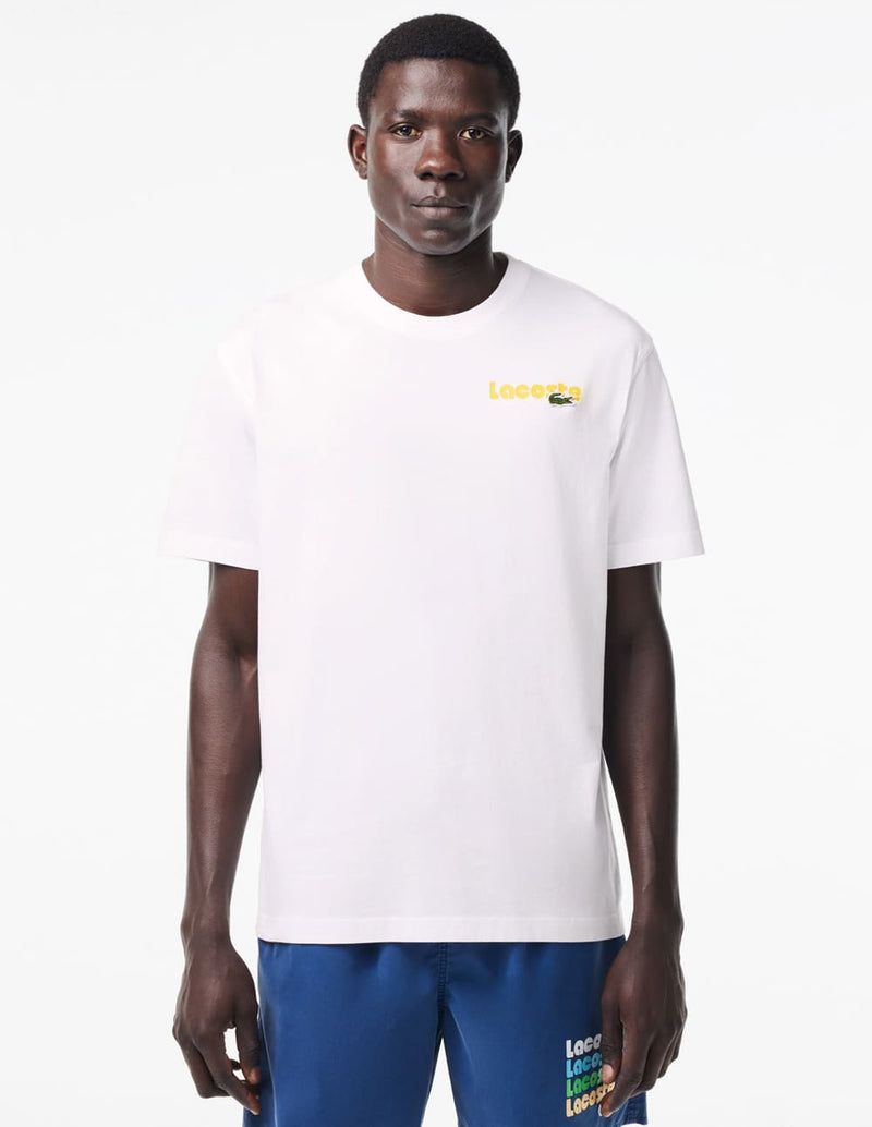 Camiseta Lacoste Washed Effect Blanca Hombre