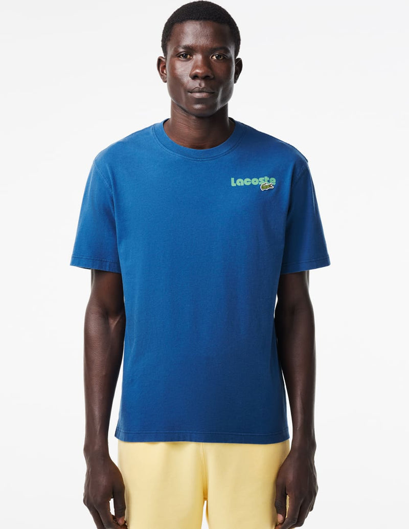Camiseta Lacoste Washed Effect Azul Hombre