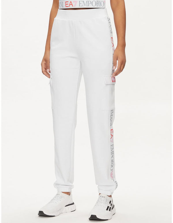 Pantalón Emporio Armani EA7 con Logo Blanco Mujer
