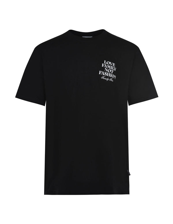 Camiseta Family First Logo Print Negra Hombre