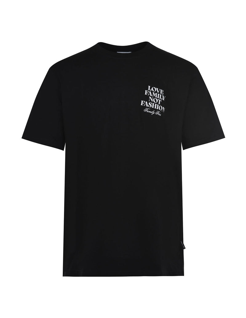 Camiseta Family First Logo Print Negra Hombre