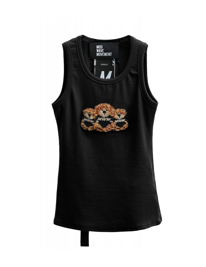 Camiseta MWM Teddy de Tirantes Negra Mujer