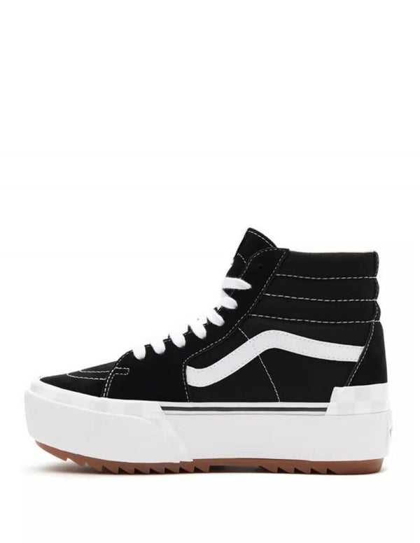 Vans Sk8 Hi Stacked Platform Black And White Womens