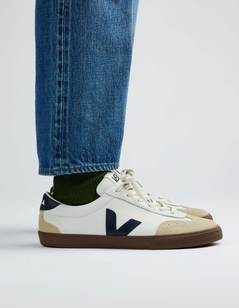 Veja Volley Leather Blancas y Azul Marino Unisex