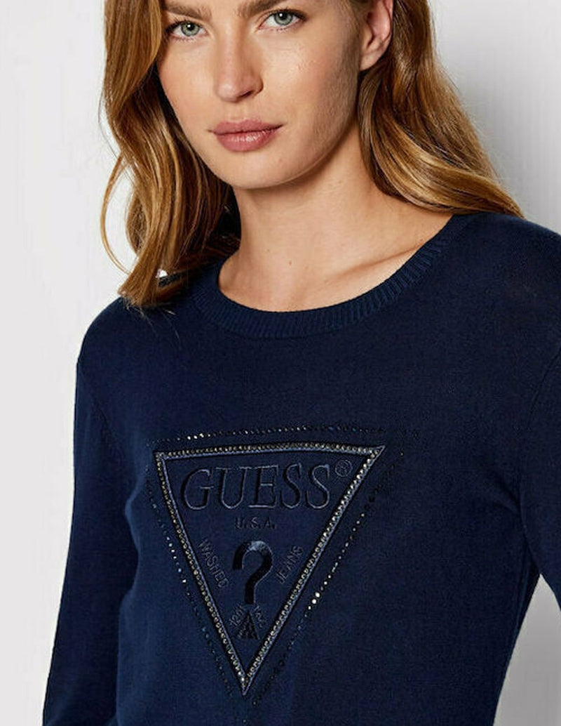 GUESS Sweater with Blue Logo Woman