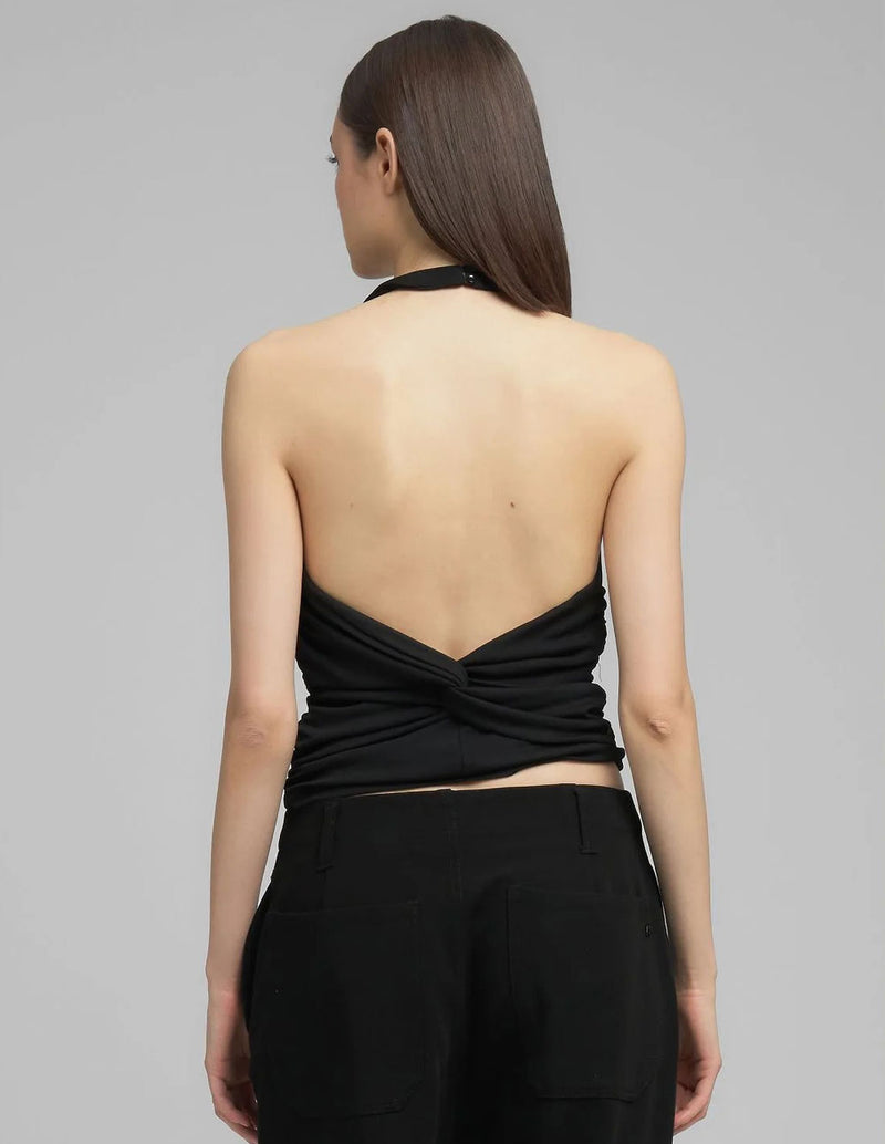 Camiseta Replay con Escote Negra Mujer