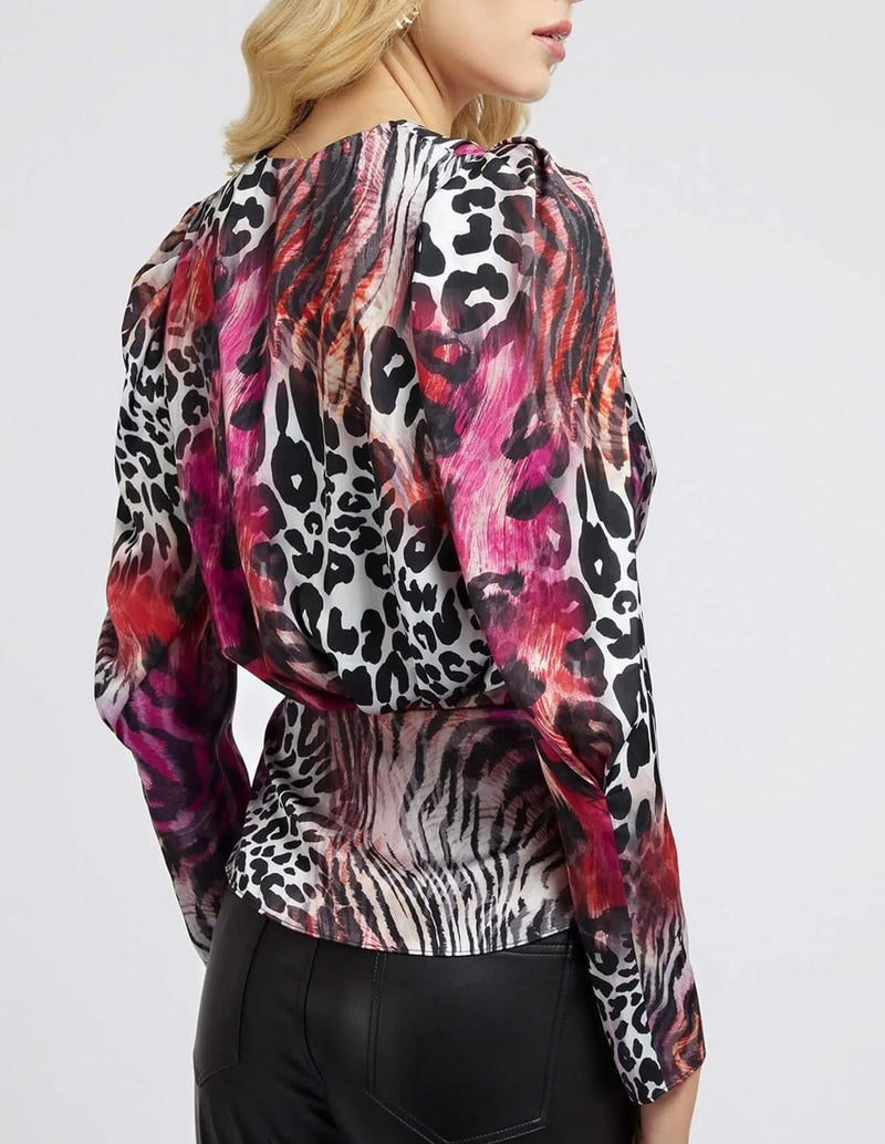 Blusa GUESS Animal Print Multicolor Mujer
