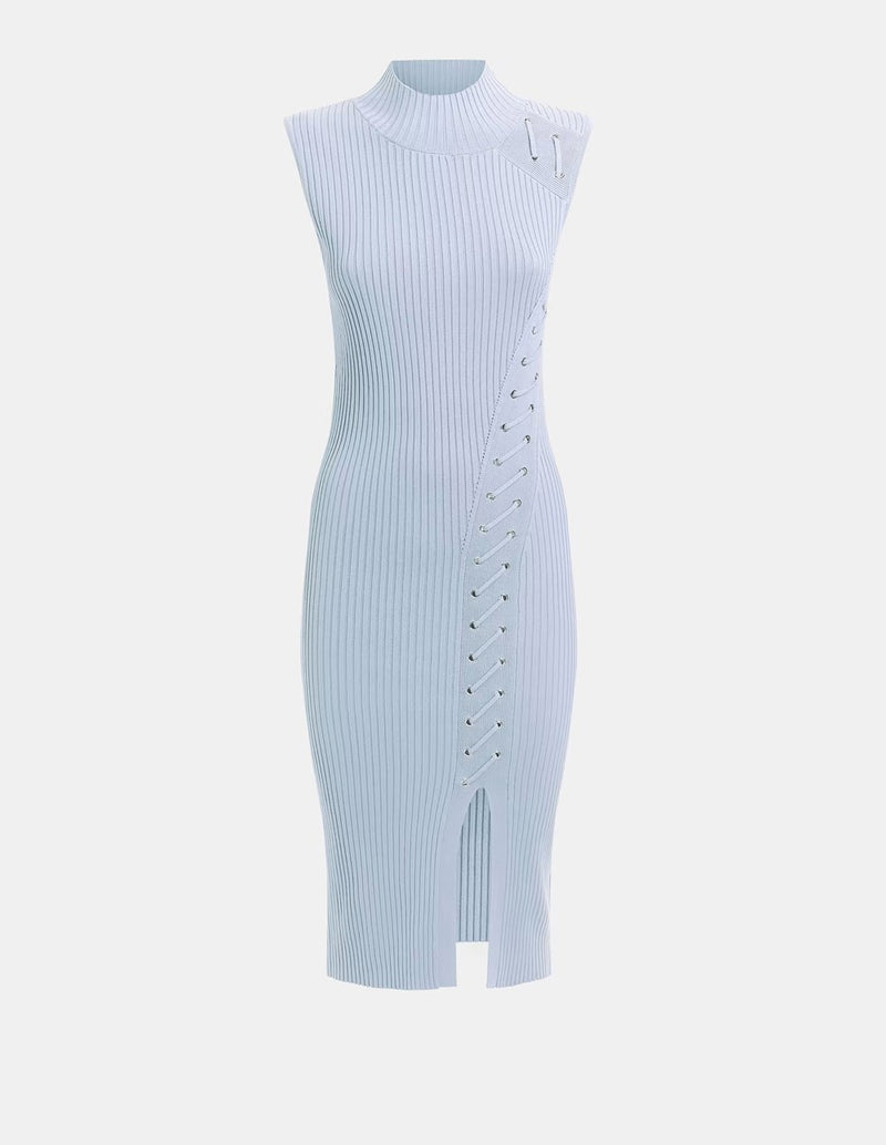 GUESS Tight Dress with Laces Blue Woman