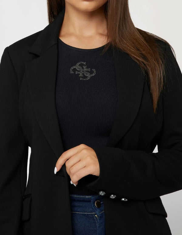 Blazer GUESS con Logo Negra Mujer