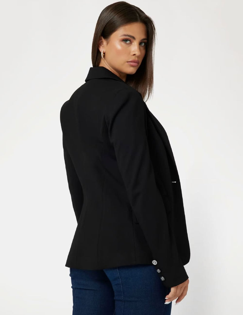 Blazer GUESS con Logo Negra Mujer