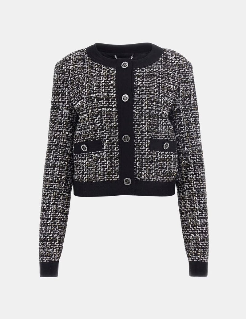 Chaqueta GUESS de Tweed Negra Mujer