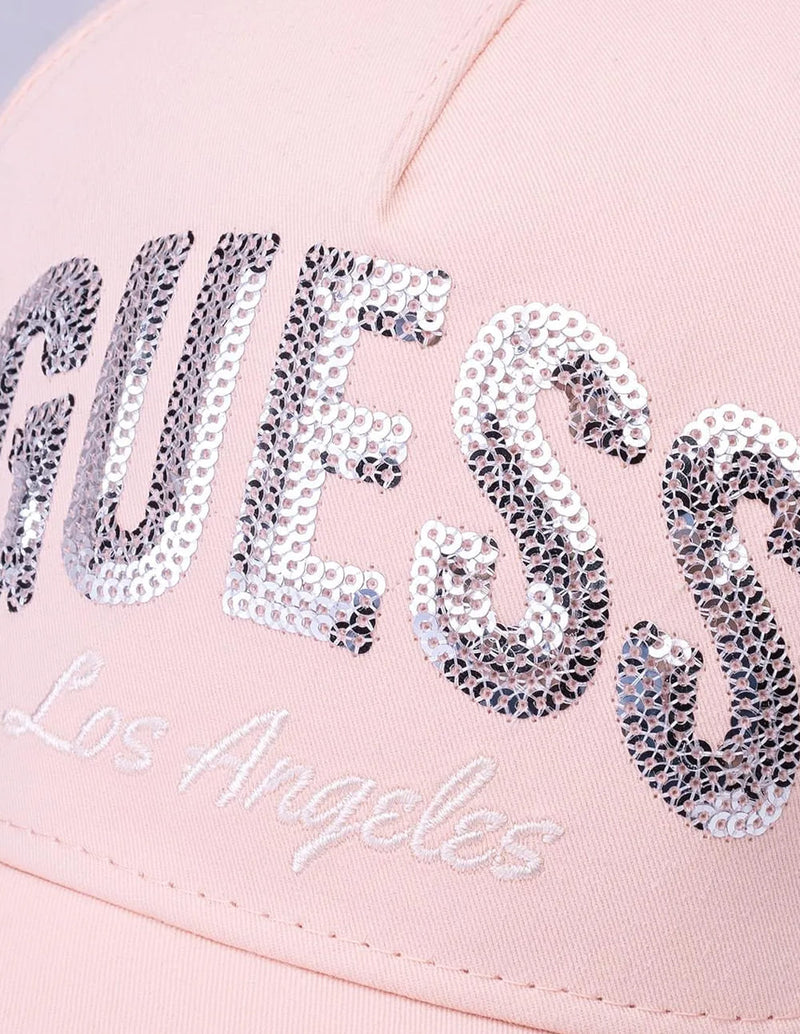 Gorra GUESS con Logo con Lentejuelas Rosa Mujer