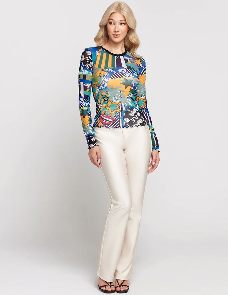 Camiseta GUESS Pop Print Multicolor Mujer