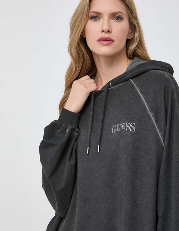 Sudadera con Capucha GUESS Oversized Gris Mujer
