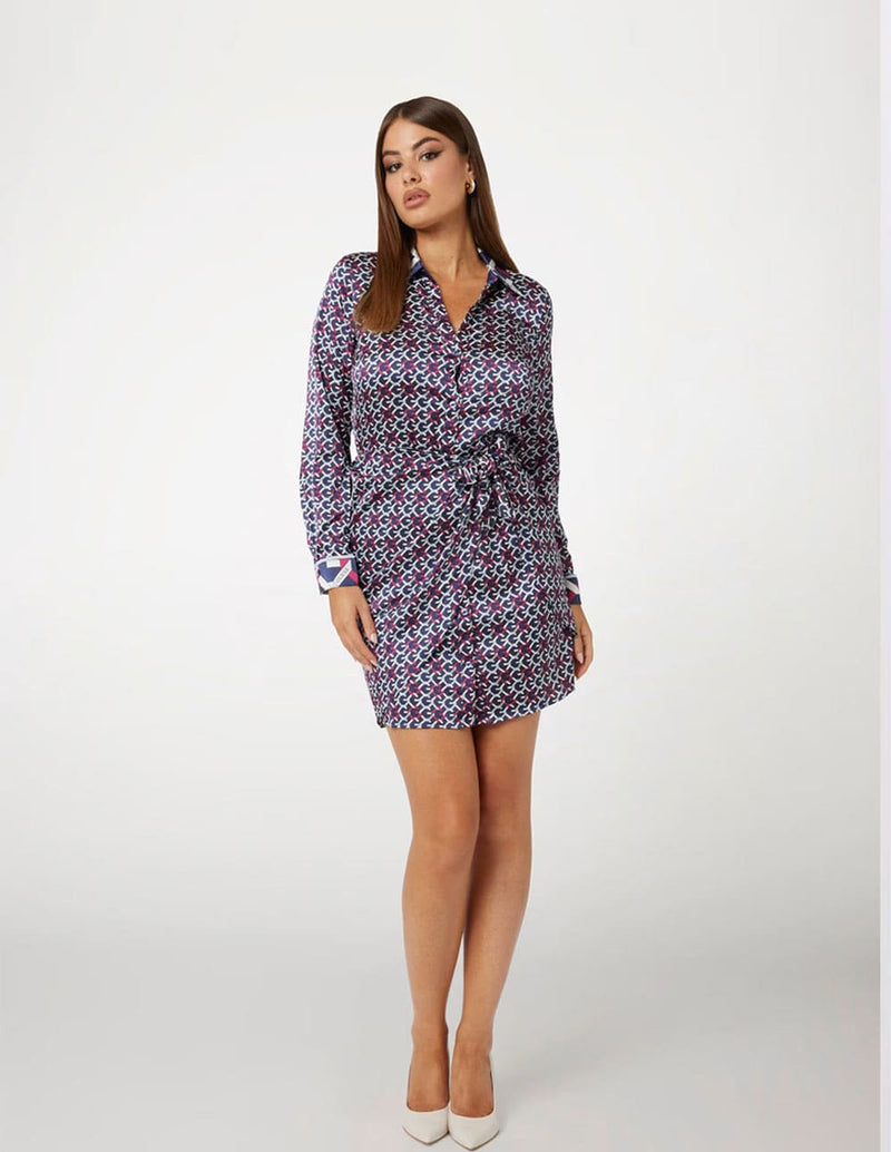 Vestido GUESS con Logo Estampado Azul Mujer