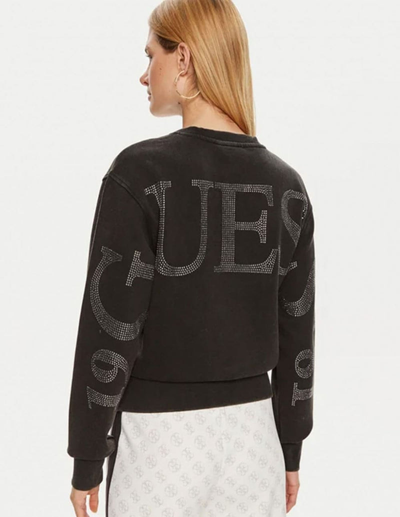 Sudadera GUESS con Logo Negra Mujer