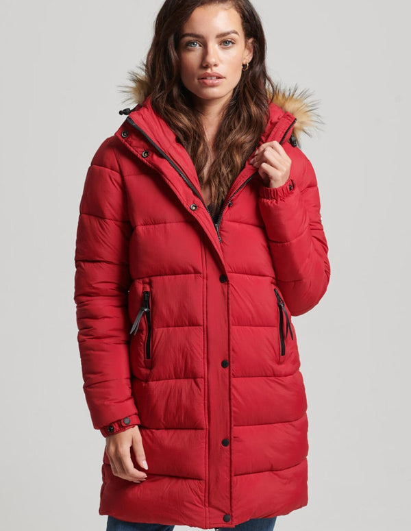 Superdry Women's Red Hooded Parka