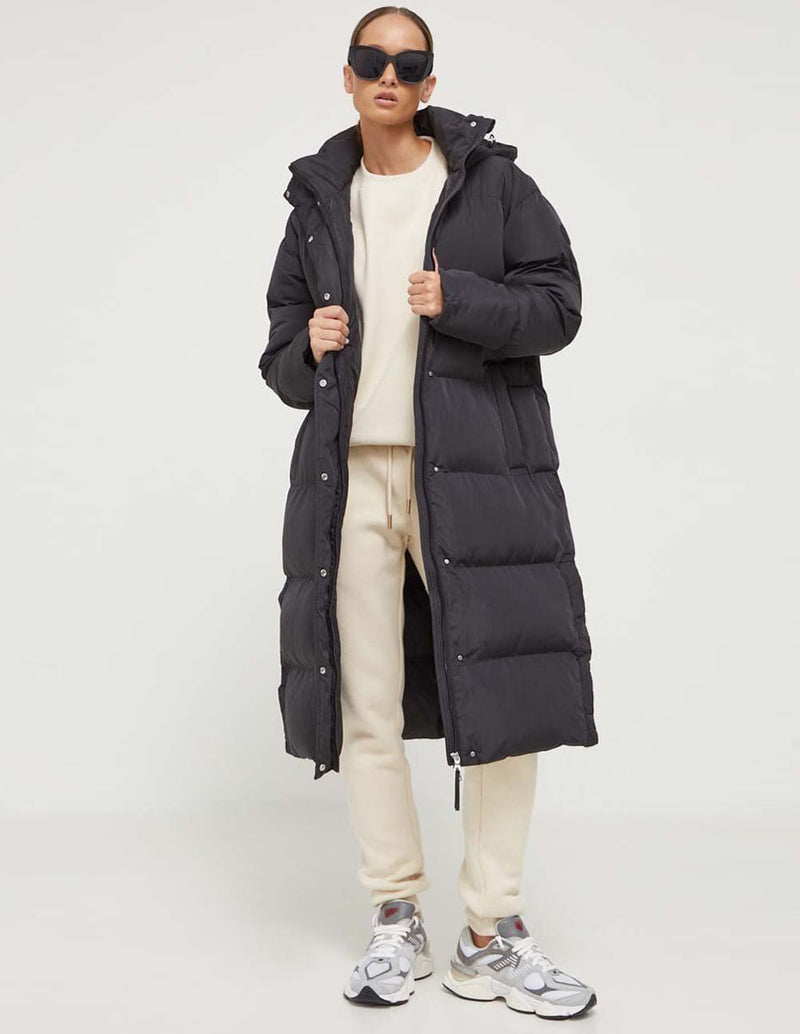 Parka con Capucha Superdry Longline Negra Mujer