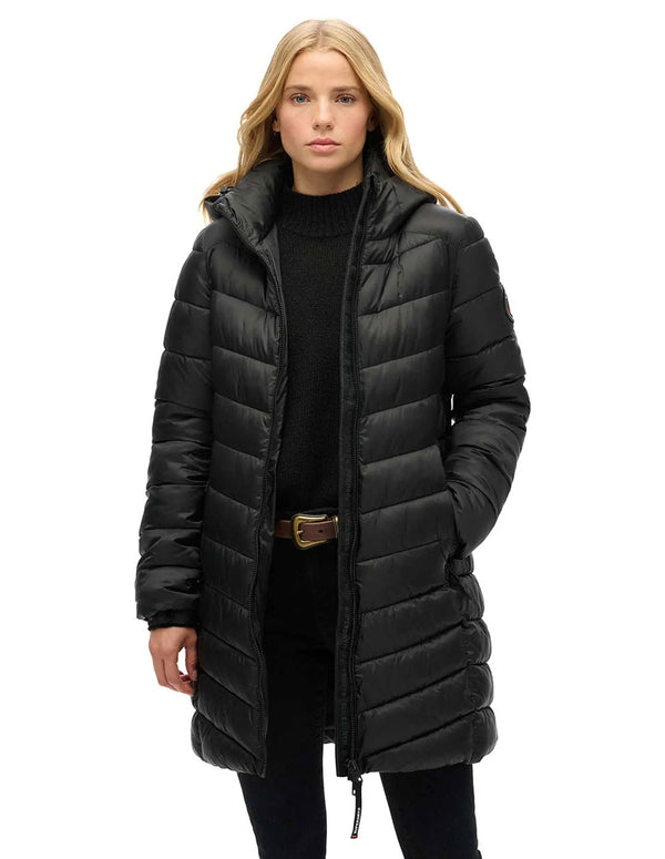 Parka Superdry con Capucha Fuji Mid Negra Mujer