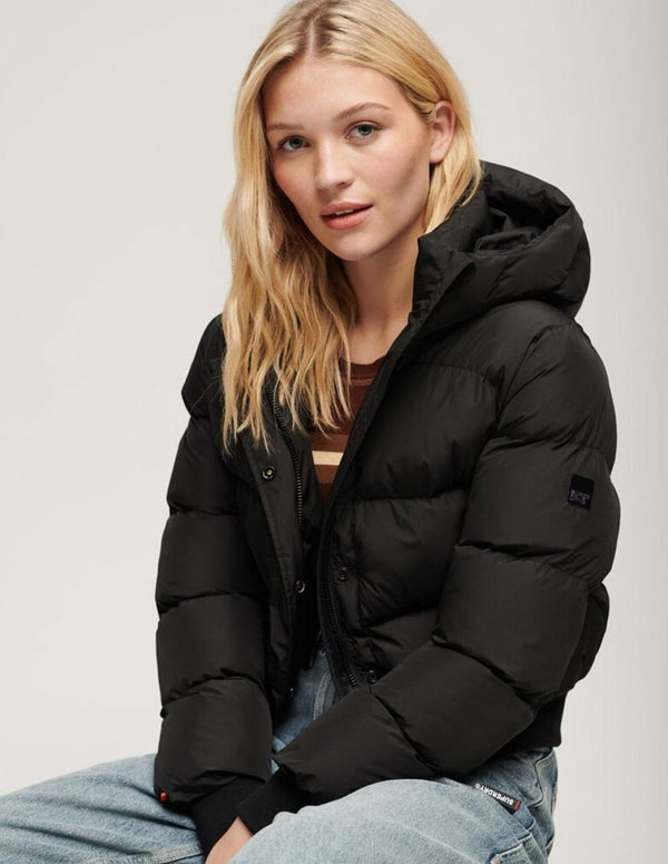 Anorak Superdry con Capucha Negro Mujer