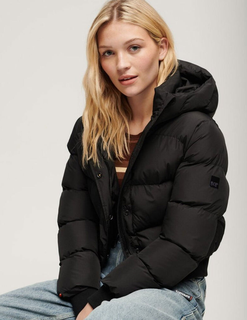 Anorak Superdry con Capucha Negro Mujer