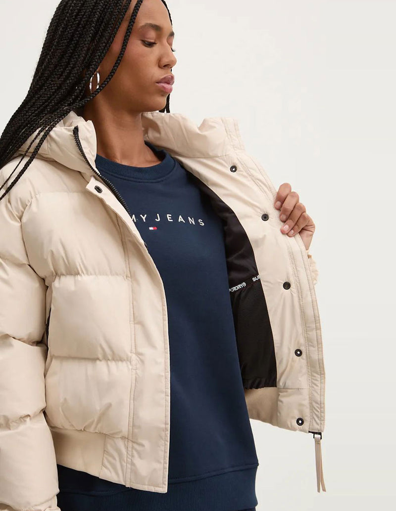 Anorak Superdry con Capucha Beige Mujer