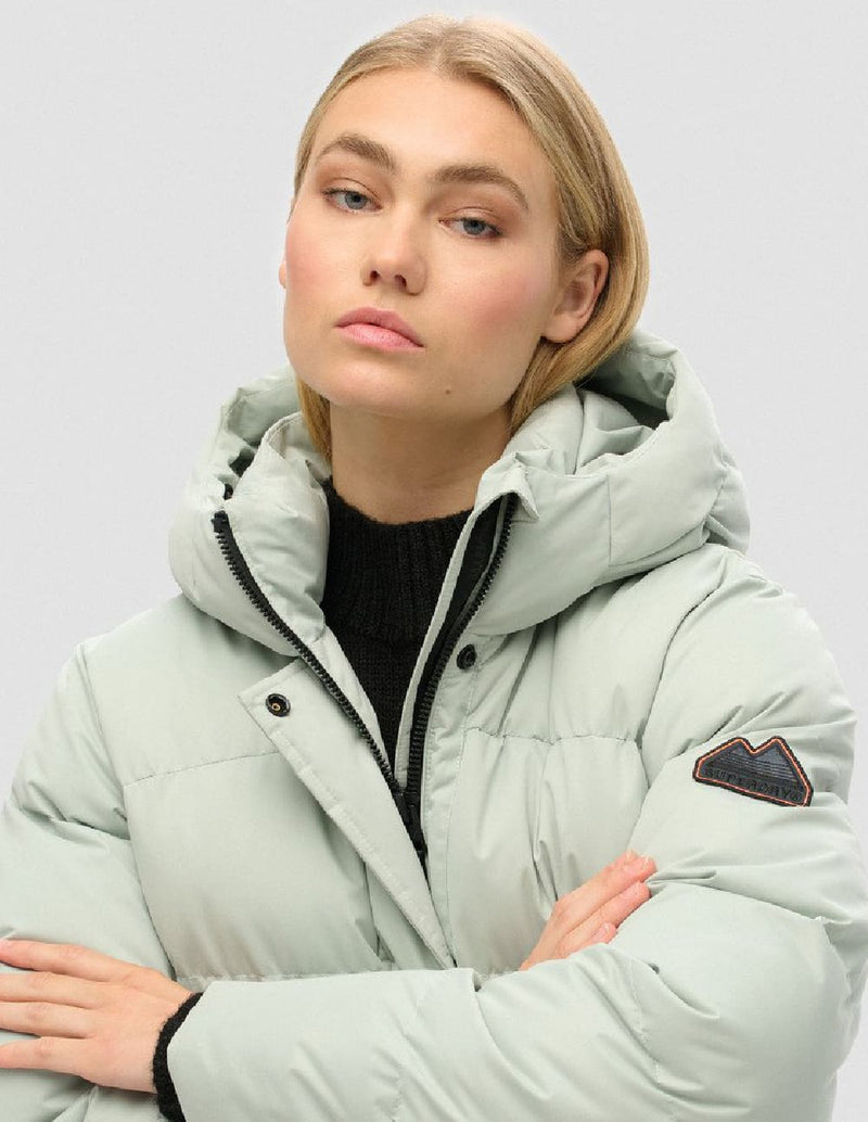 Abrigo Superdry Acolchado Gris Mujer