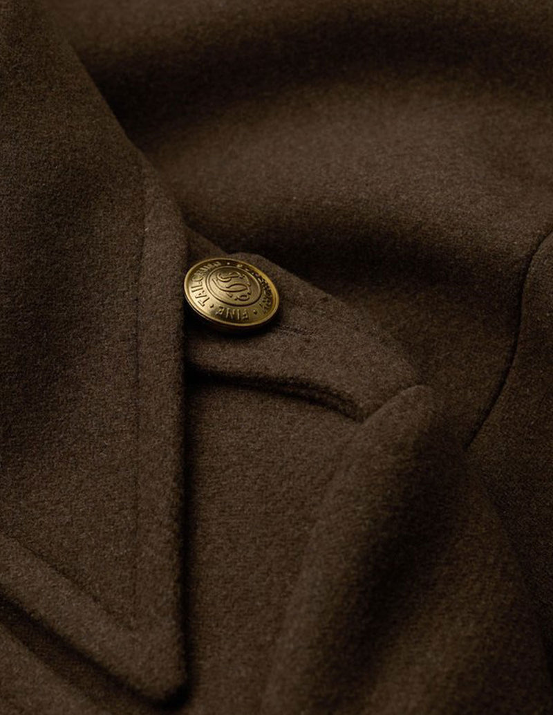 Abrigo Superdry de Mezcla de Lana Cruzado Marrón Mujer