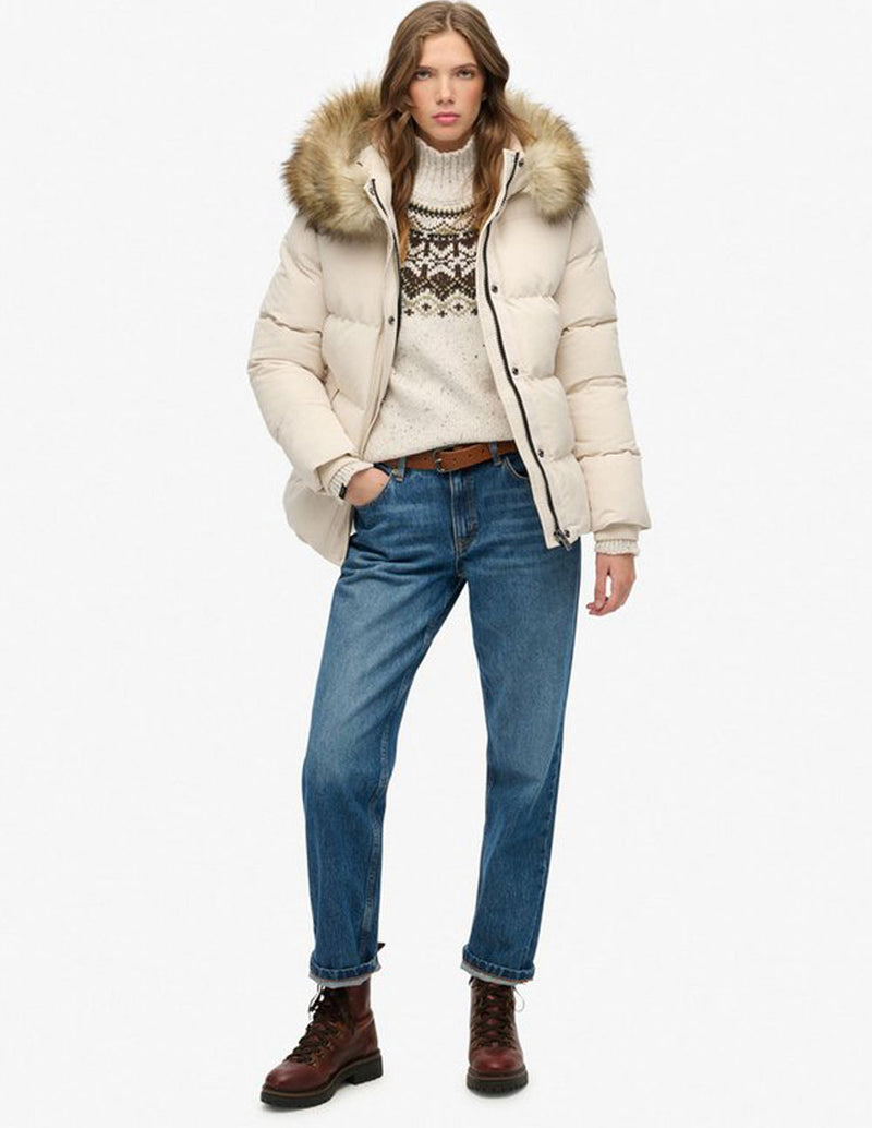 Plumas Superdry Everset Classic Beige Mujer