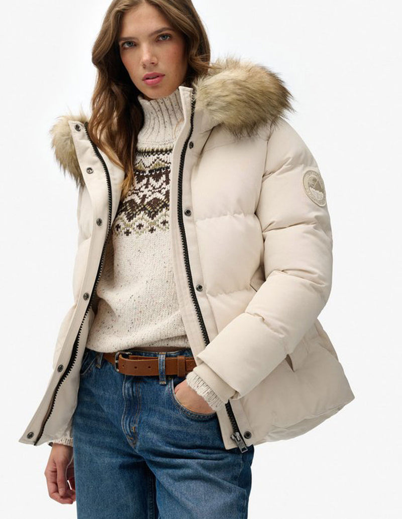 Plumas Superdry Everset Classic Beige Mujer