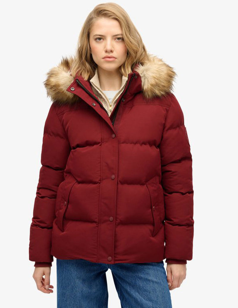 Plumas Superdry Everset Classic Burdeos Mujer