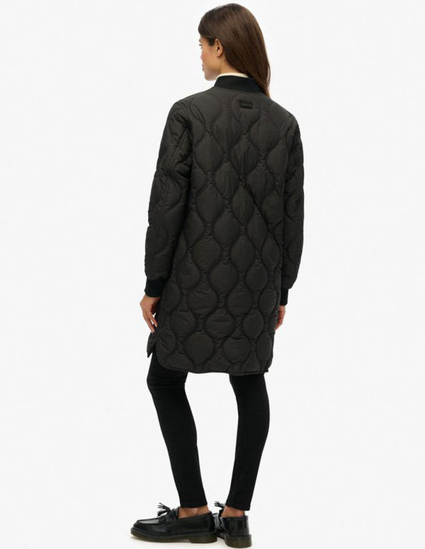 Chaqueta Larga Syperdry con Forro Acolchada Negra Mujer