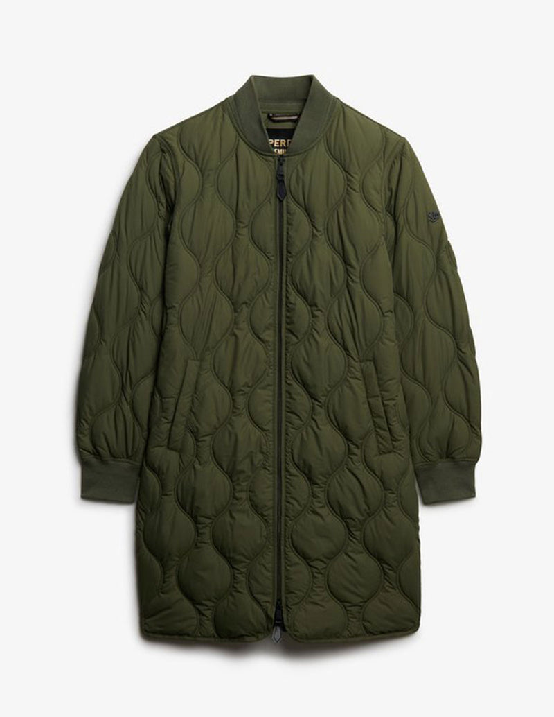 Chaqueta Larga Syperdry con Forro Acolchada Verde Mujer