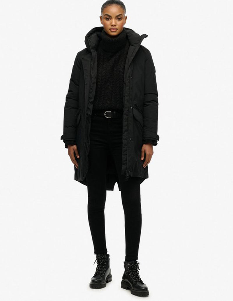 Parka Superdry City Fishtail Negra Mujer