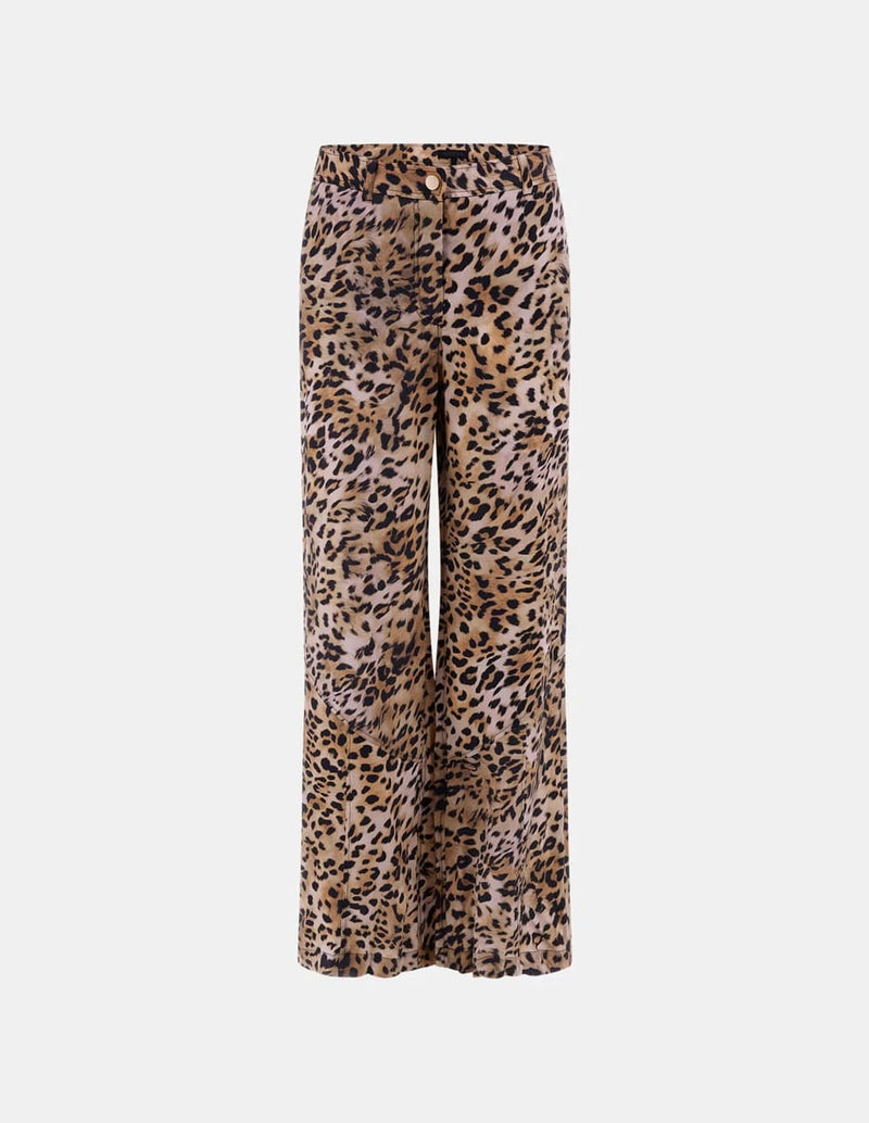 Pantalón GUESS Palazzo Animal Print Multicolor Mujer