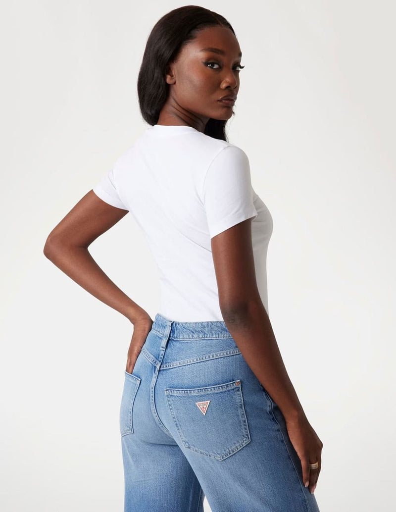 Camiseta GUESS con Logo Degradado Blanca Mujer