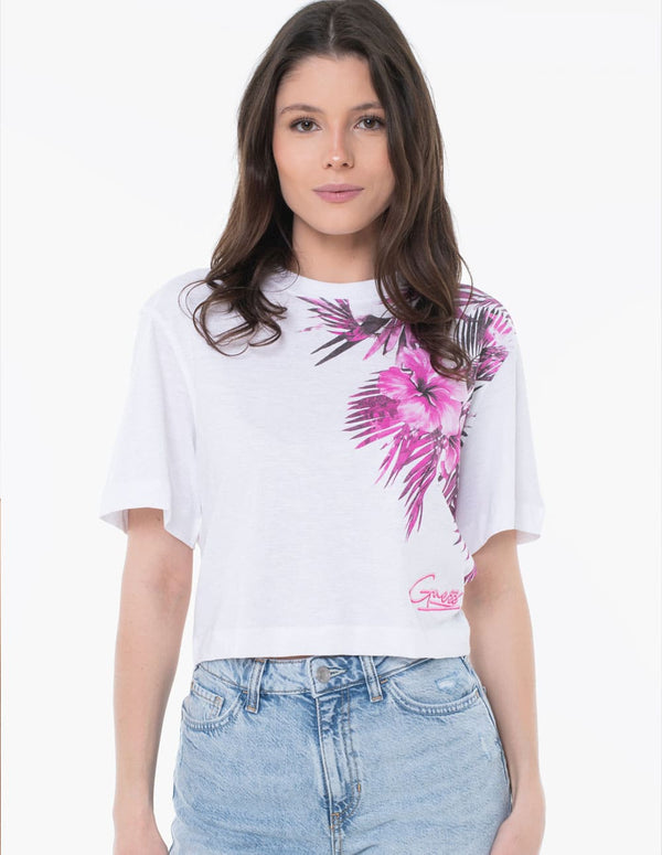 Camiseta GUESS con Estampado Blanca Mujer