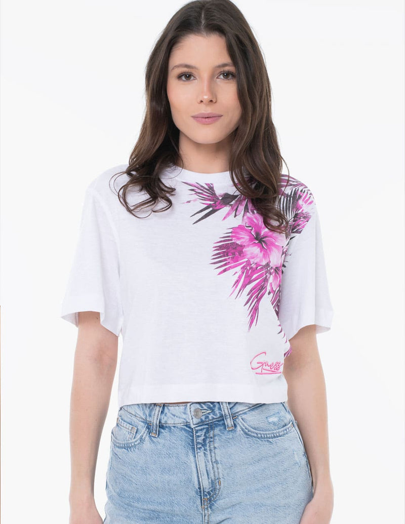 Camiseta GUESS con Estampado Blanca Mujer