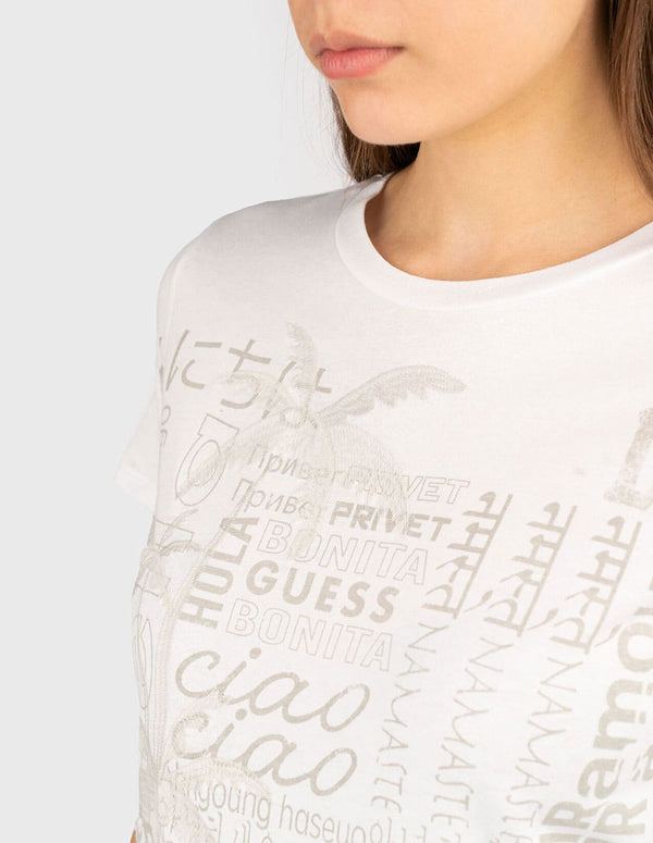 Camiseta GUESS Bella Blanca Mujer