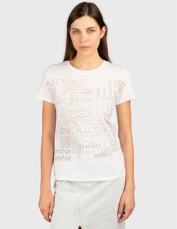 Camiseta GUESS Bella Blanca Mujer