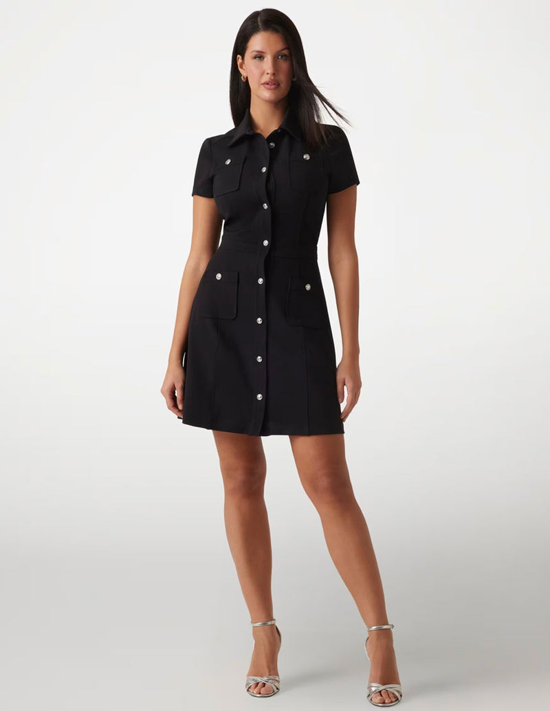 Vestido GUESS con Botones Negro Mujer