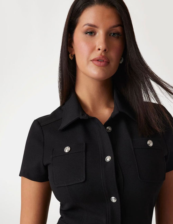 Vestido GUESS con Botones Negro Mujer