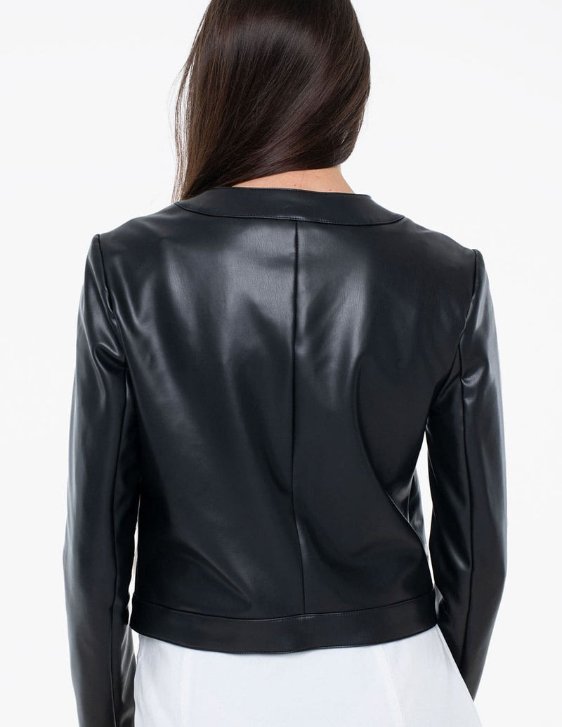 Chaqueta GUESS de Piel Sintética Negra Mujer