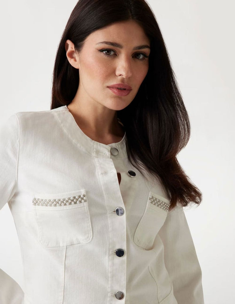 Chaqueta Vaquera GUESS Elástica Blanca Mujer