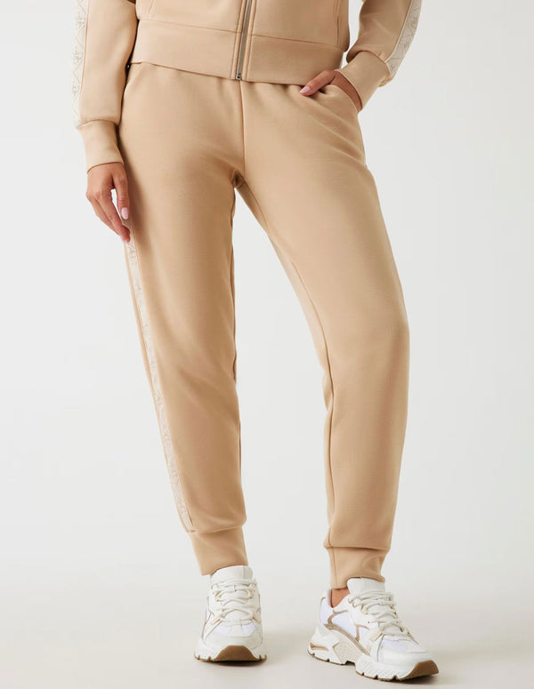 Pantalón GUESS de Neopreno con Banda Logo Beige Mujer